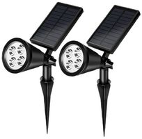 PELL0265 - Solar Powered LED Spotlights, 5200K, IP65, Pack of 2