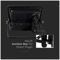 VT-118S-B 20258 - 10W LED Floodlight with PIR, 6500K, 735lm, Black, IP65