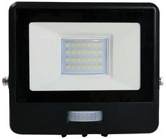 VT-128S-B 20261 - 20W LED Floodlight with PIR, 6500K, 1510lm, Black, IP65
