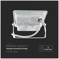 VT-128S-1-W 20297 - 20W LED Floodlight with PIR, 6500K, 1510lm, White, IP65