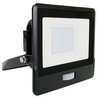 VT-138S-B 20263 - 30W Slim Floodlight with PIR, 4000K, 2340lm, IP65, Black