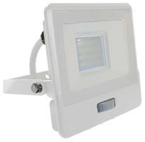 VT-128S-1-W 20295 - 20W Slim Floodlight with PIR, 3000K, 1510lm, IP65, White
