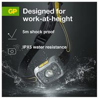 GPACTCH54000 - Tough Work Head Torch with Motion Sensor, CHW54, 375lm, IPX5, Grey