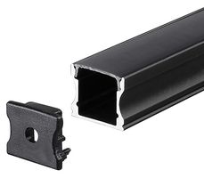 VT-8110 2878 - 2m Mounting Kit with Diffuser for LED Strip Surface, 17.2x14.4mm, Black