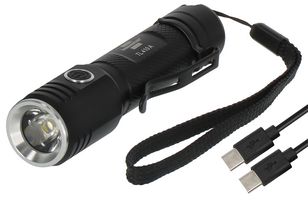1173750005 - LED Rechargeable Torch, 6000K, 400lm, Black