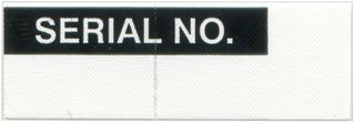 7827319 - Serial No. Labels 16 x 38mm Nylon Cloth 360 Pack Black