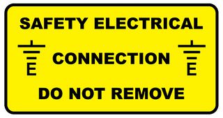 LDSECSA - Safety Electrical Connection Labels, Pack of 18
