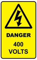 LDVL40SA - Danger 400 Volts Labels, Pack of 12