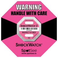 45000K 10PK - ShockWatch 2 Impact Indicator, 6.35mm x 42.93mm, 5G, Pink, Pack of 10