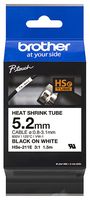 HSE211E - Heat Shrink Tube Tape Cassette, Black on White, 5.2mm
