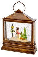 LB184639SN - Gold Snowman Christmas Scene Water Spinner