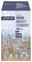 LV201451W - 400 LED Micro Starburst Light with Silver Wire, Multi-Action, White