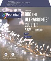  800 LED Warm White Ultrabright Multi-Action Cluster Lights, 5.5m