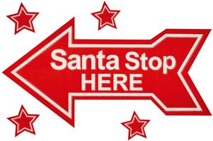 AC195685 - Santa Stop Here Window Cling