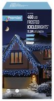 LV213284BW - 460 LED Frosted Cap Icicle Lights, Blue / White