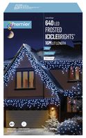 LV213285W - 640 LED Frosted Cap Icicle Lights, White