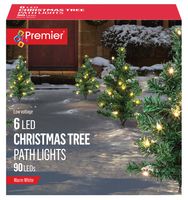 6pc Warm White LED Christmas Tree Path Lights, 40cm