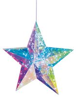 LB231157 - 60cm Battery Operated Iridescent Dream Star Hanging Decoration with 100 White LEDs