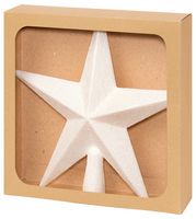 TD126324W - 20cm Christmas Tree Topper, Glitter Star, White