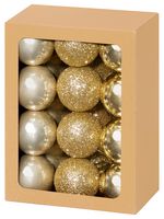 TD126187CG - 30mm Assorted Multi Finish Bauble Pack, Champagne Gold, Pack of 24