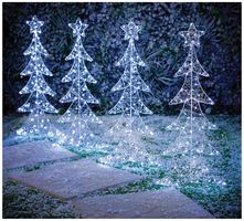 LV243045W - 80cm Tree Path Lights, White, Set of 4