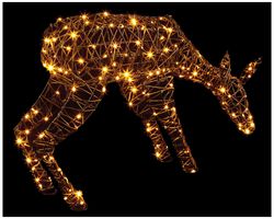 LV243216 - 1m Lit Rattan Deer with Colour Switch