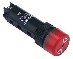 AB-BUZ-1301 - Illuminated LED Intermittent Buzzer, Panel Mount, 12V AC / DC, 16mm, Red