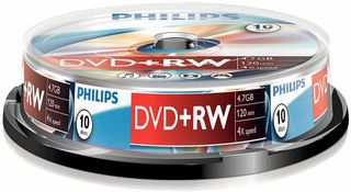 DW4S4B10F/10 - 4x Speed DVD+RW Blank DVDs - Spindle 10 Pack