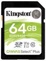 SDS2/64GB - 64GB Canvas Select Plus SDXC Memory Card, Class 10 UHS-I U1 V10 100MB/s Read