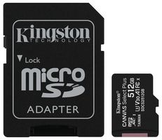 SDCS2/512GB - 512GB Canvas Select Plus MicroSDXC Memory Card, Class 10 A1 UHS-I U1 100MB/s Read