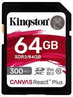 SDR2/64GB - 64GB Canvas React Plus SDXC Memory Card UHS-II U3 V90, 300MB/s Read
