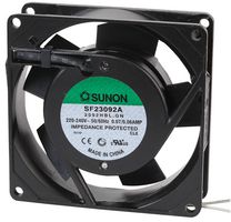 SF23092A/2092HBL.GN - 220-240V AC 2 Pin Ball Bearing Slimline Axial Flow Fan - 92 x 92 x 25mm
