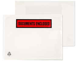 PDE22 - DOCUMENTS ENCLOSED C6 Printed/Clear 1000 Pack