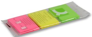 KF01224 - 50x40mm Neon Sticky Note Pads - 50 Sheets (Pack of 3)