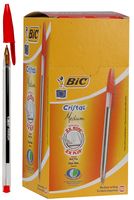8373619 - Medium Tip Cristal Ballpoint Pens - Pack of 50 (Red)