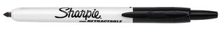 S0810840 - Fine Bullet Tip Retractable Permanent Marker Pens - Pack of 12 (Black)