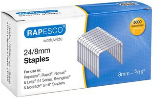 S24807Z3 - 24/8mm Hard Wire Galvanised Steel Staples - Pack of 5000