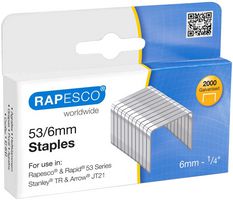 0751 - 53/6mm Galvanised Steel Staples, 2000 Pack