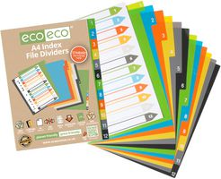 ECO028 - A4 50% Recycled Set of 12 Index File Dividers