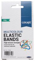 M2175206 - Elastic Bands, Multi Coloured, 100g