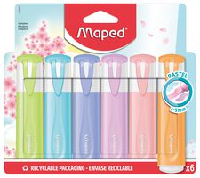 742511 - Fluo'Peps Pastel Highlighters, 6 Pack Assorted