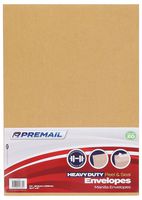 D3443304 - C4 Heavy Duty Peel & Seal Envelopes, Manilla 20 Pack
