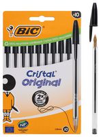 3086123734753 - Medium Tip Cristal Ballpoint Pens, Black 10 Pack