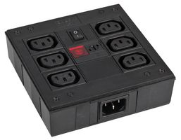 PXD701/061/10/1. - 6 Way IEC Distribution Board with IEC Inlet