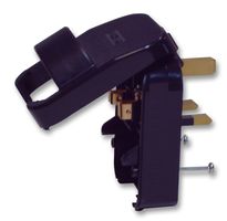 SCP3.BLACK.13A - European Schuko to UK Converter Plug, 13A, Black (Grounded)
