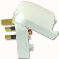 SCP3.WHITE.10A - European Schuko to UK Converter Plug, 10A, White (Grounded)