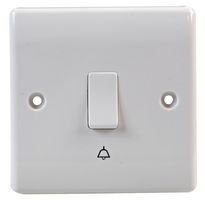 814 - 1 Gang Bell Push Switch, White