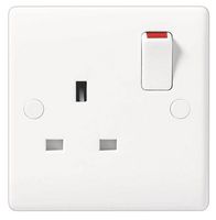 821SP - 13A 1 Gang Single Pole Switched Socket, White