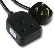 PELB1606 - Rubber Extension Lead, 1 Gang, 250V, 13A, 5m, Black