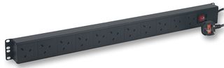 V13A/12 - 12-Way Vertical 19" Cabinet UK PDU